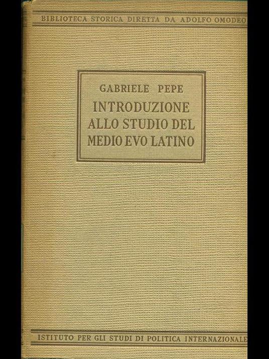 Introduzione allo studio del Medio EvoLatino - copertina