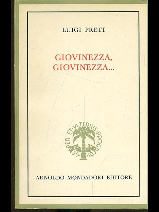 Giovinezza, giovinezza - Luigi Preti - copertina
