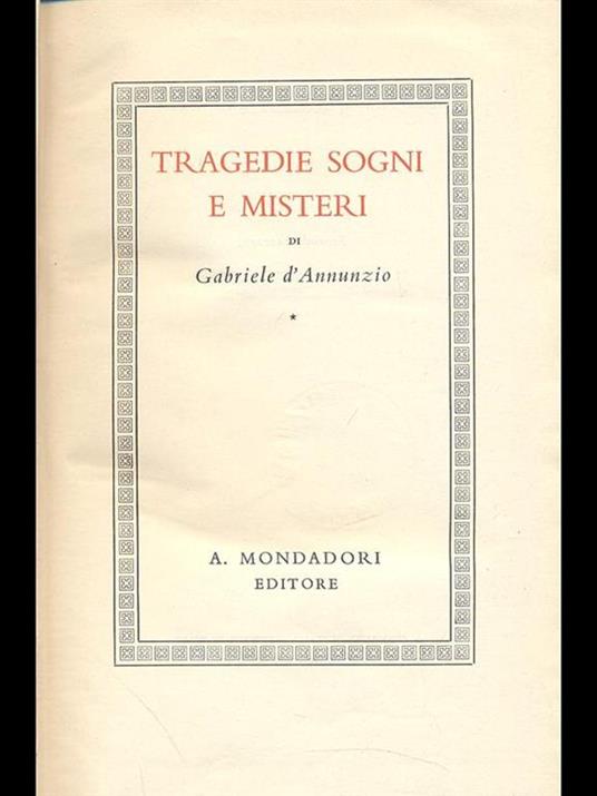 Teatro. Vol. II. Tragedie sogni e misteri - Gabriele D'Annunzio - copertina