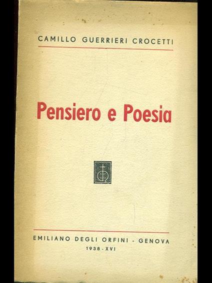 Pensiero e poesia - Camillo Guerrieri Crocetti - copertina
