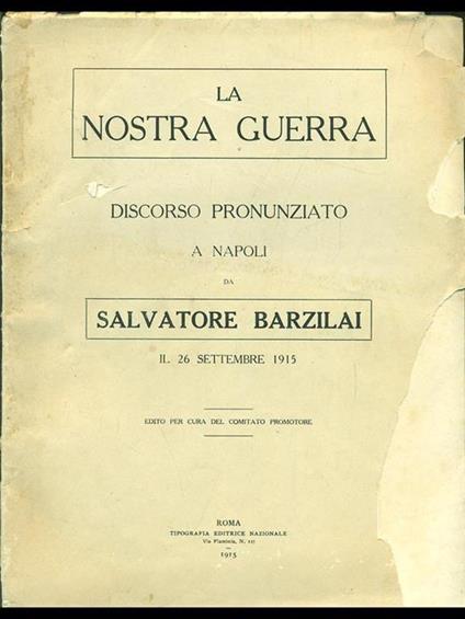 La nostra guerra - Salvatore Barzilai - copertina