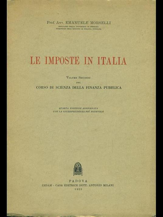 Le imposte in Italia - copertina