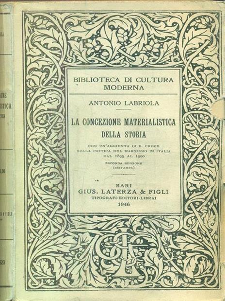 La concezione materialistica della storia - Antonio Labriola - copertina