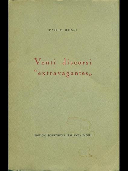Venti discorsi extravaganes - Paolo Rossi - copertina