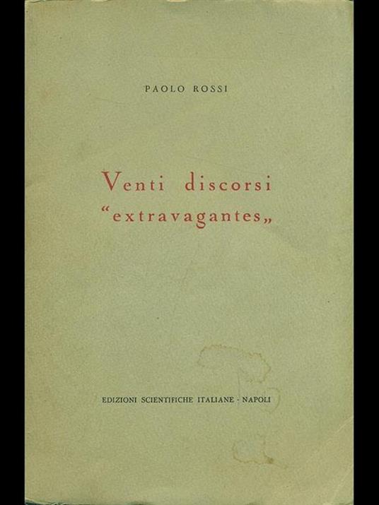 Venti discorsi extravaganes - Paolo Rossi - copertina