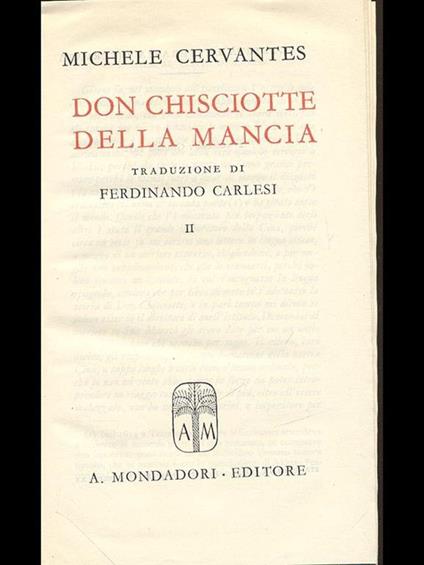 Don Chisciotte della mancia. Vol. II - Miguel de Cervantes - copertina