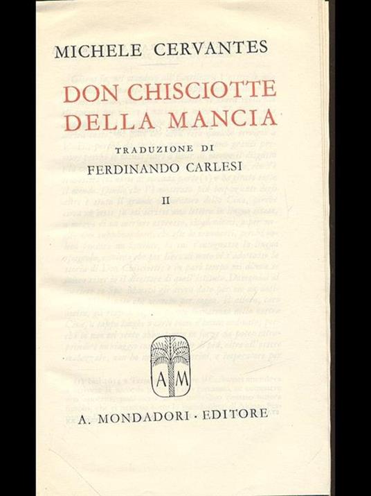Don Chisciotte della mancia. Vol. II - Miguel de Cervantes - copertina