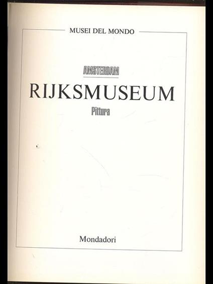 Musei del mondo. Rijksmuseum pitturaAmsterdam - copertina