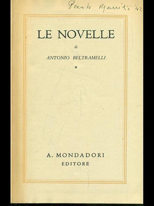Le novelle - Antonio Beltramelli - copertina