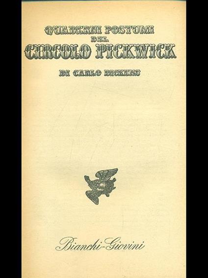 Quaderni pstumi del circolo Pickwick - Charles Dickens - copertina