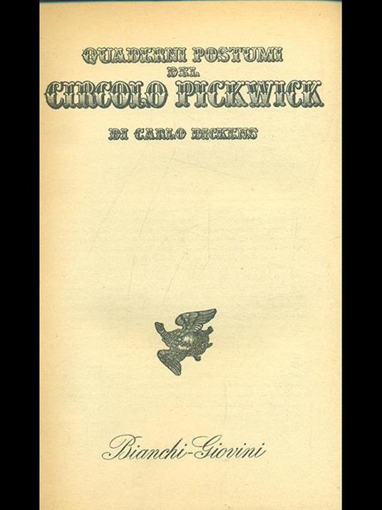 Quaderni pstumi del circolo Pickwick - Charles Dickens - copertina