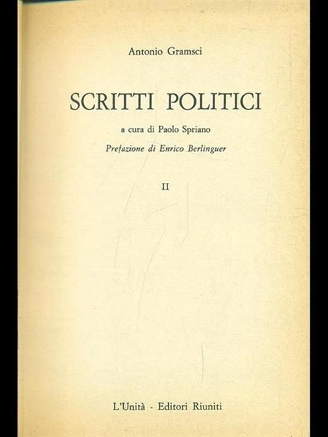 Scritti politici. Vol. 2 - Antonio Gramsci - copertina