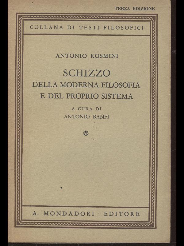 Schizzo della moderna filosofia e del proprio sistema