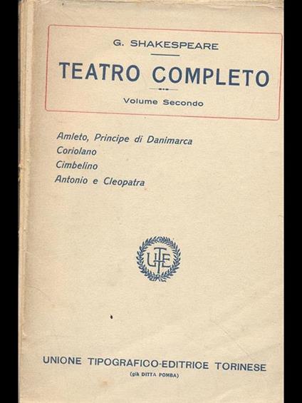 Teatro completo. Volume secondo - William Shakespeare - copertina