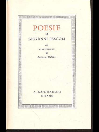 Poesie - Giovanni Pascoli - copertina