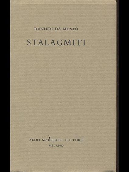 Stalagmiti - Ranieri Da Mosto - copertina