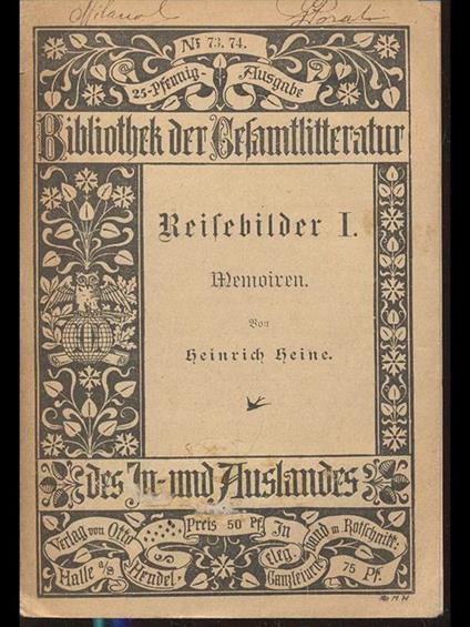 Reisebilder I. Memoiren - Heinrich Heine - copertina