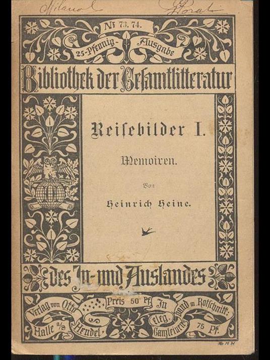 Reisebilder I. Memoiren - Heinrich Heine - copertina