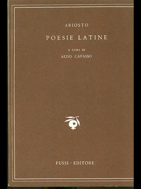 Poesie latine - Ludovico Ariosto - copertina