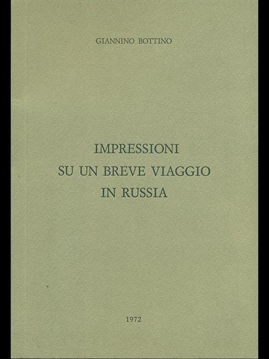 Impressioni su un breve viaggio inRussia - copertina
