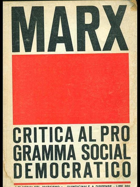 Critica al programma socialdemocratico - Karl Marx - copertina