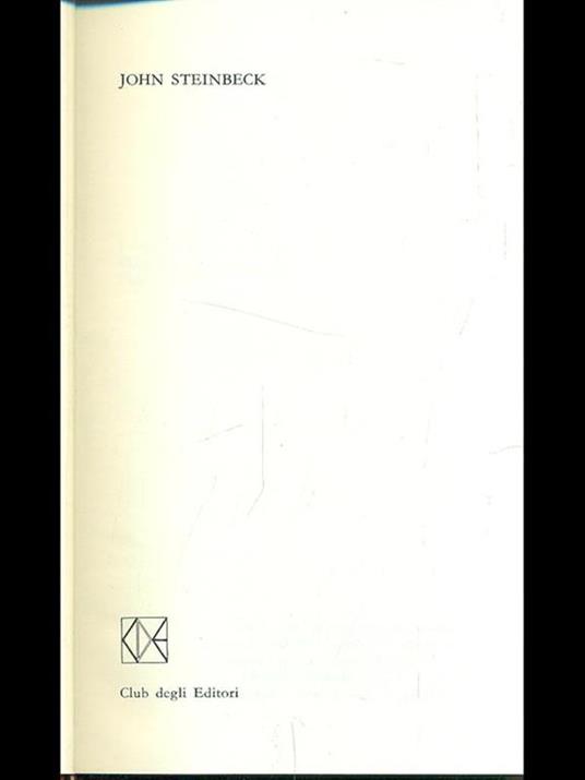 Premio Nobel 1962: John Steinbeck - John Steinbeck - copertina