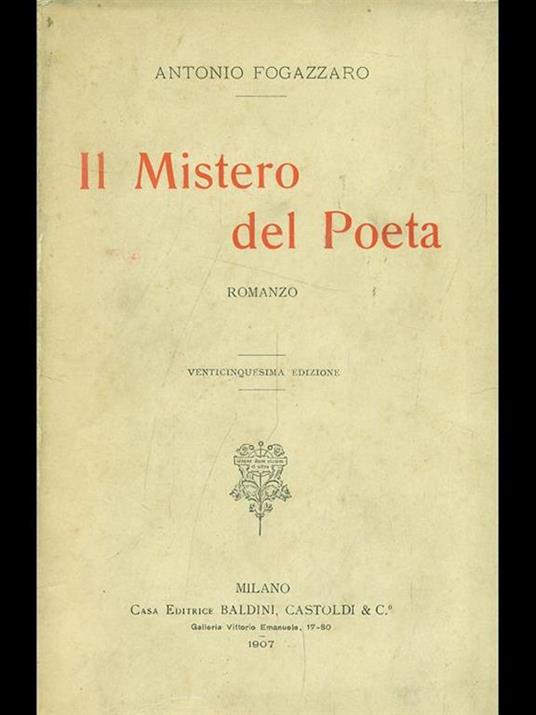 Il mistero del poeta - Antonio Fogazzaro - copertina