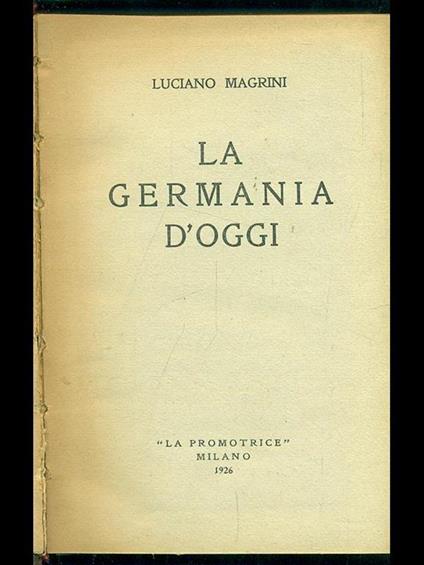 La Germania d'oggi - Luciano Magrini - copertina