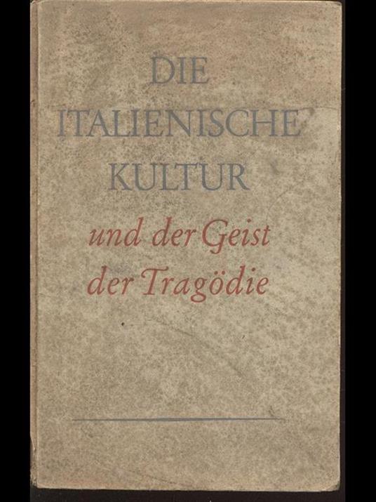 Die italienische kultur - Lilo Ebel - copertina