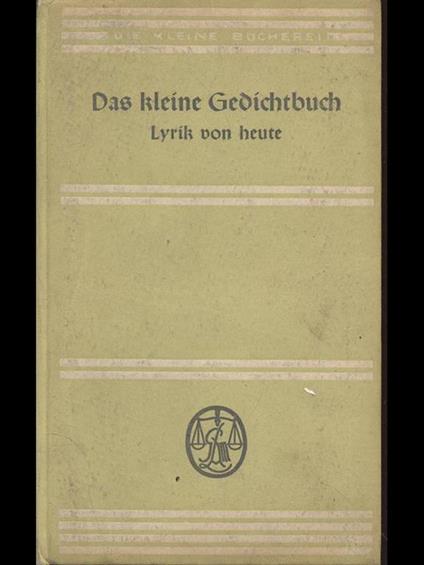 Das Kleine Gedichtbuch - copertina