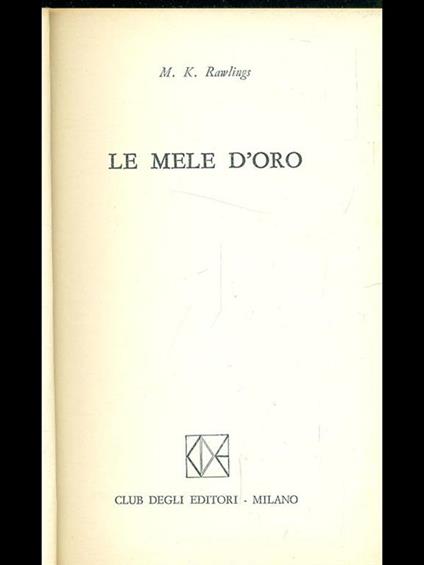Le mele d'oro - Marjorie K. Rawlings - copertina