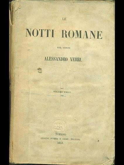 Le notti romane  - Alessandro Verri - copertina