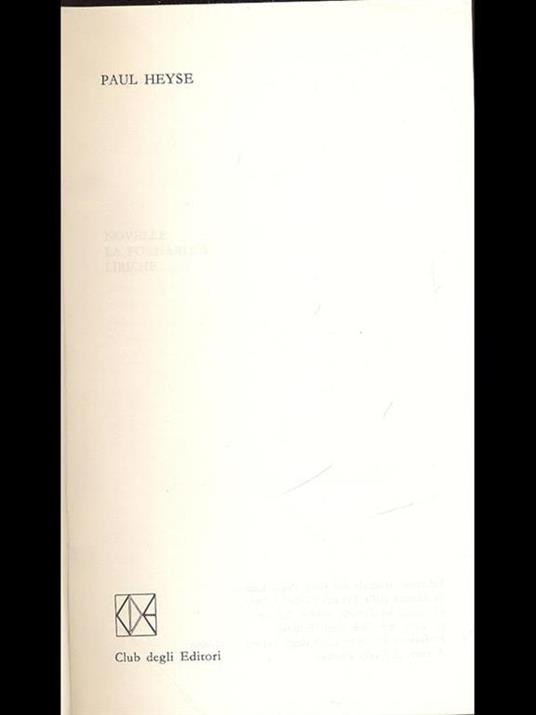 Premio Nobel 1910: Paul Heyse - Paul von Heyse - copertina