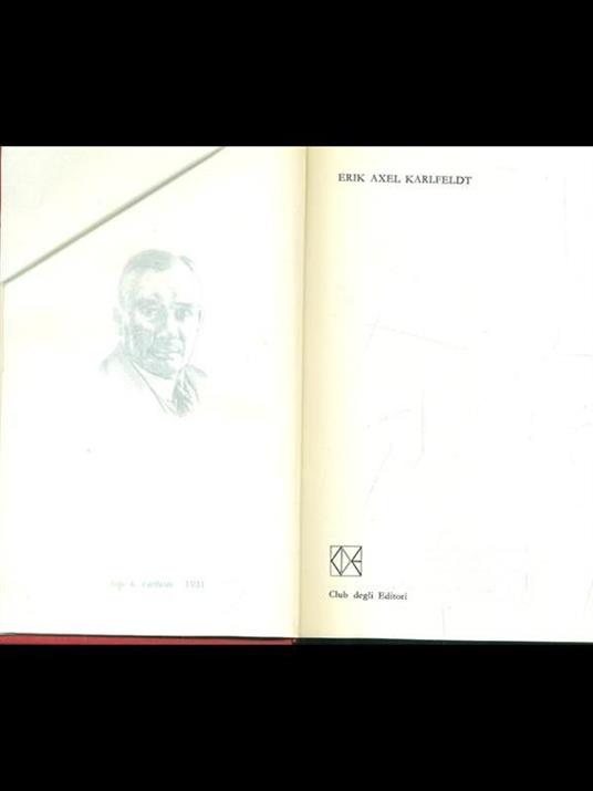 Premio Nobel 1931: Erik Axel Karlfeldt - copertina