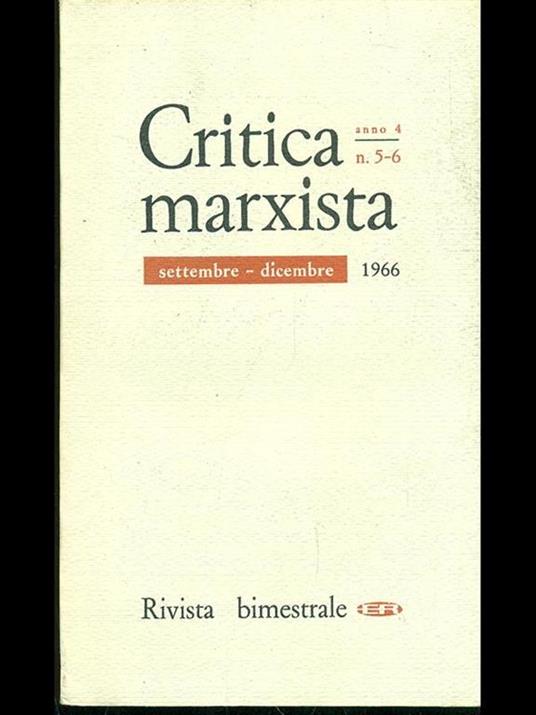 Critica marxista n. 5-6/settembre dicembre 1966 - copertina
