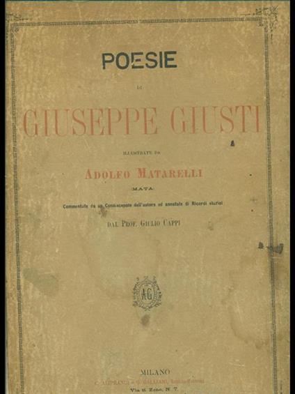 Poesie - Giuseppe Giusti - copertina