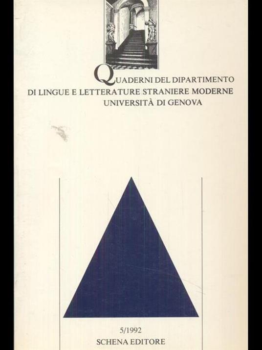 Quaderni del dipartimentoi di lingue eletterature straniere moderne Università di Genova - copertina