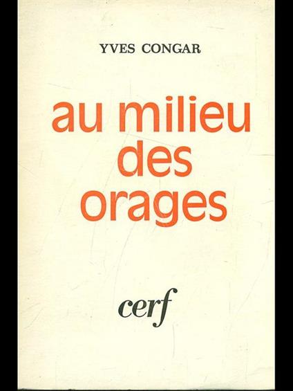 Au milieu des orages - Yves Congar - copertina