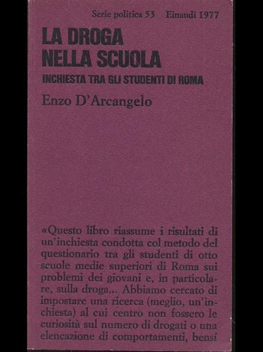 La droga nella scuola - Enzo D'Arcangelo - copertina