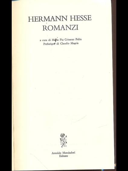 Romanzi - Hermann Hesse - copertina