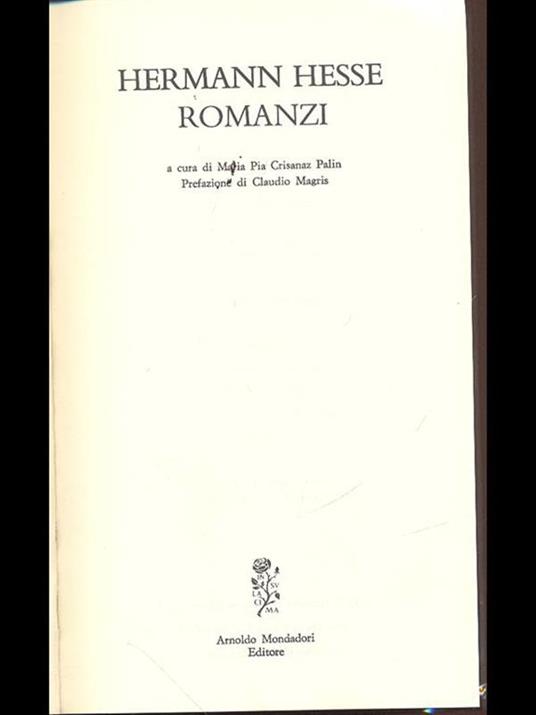 Romanzi - Hermann Hesse - copertina