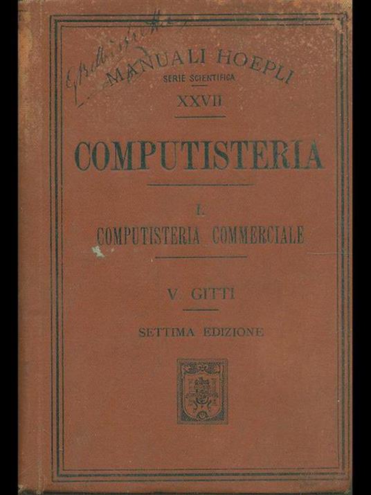 Computisteria commerciale - Vincenzo Gitti - copertina