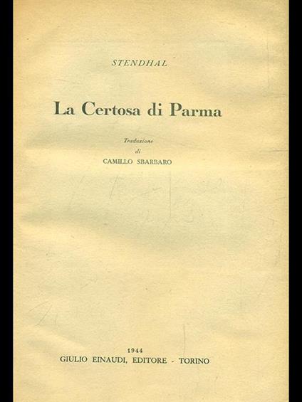 La Certosa di Parma - Stendhal - copertina