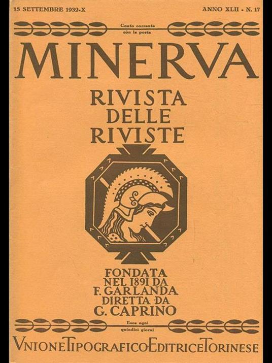 Minerva. Rivista delle riviste n. 17/15settembre 1932 - copertina