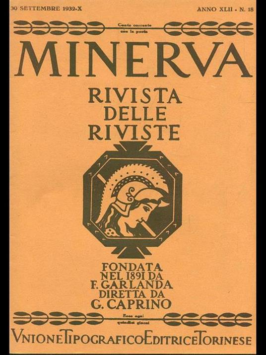 Minerva. Rivista delle riviste n. 18/30settembre 1932 - copertina