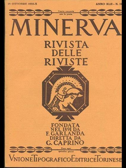 Minerva. Rivista delle riviste n. 19/15ottobre 1932 - copertina