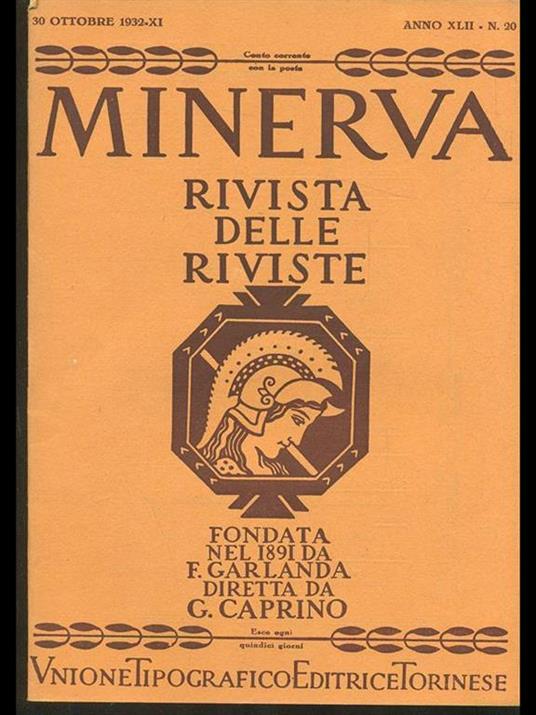 Minerva. Rivista delle riviste n. 20/30ottobre 1932 - copertina