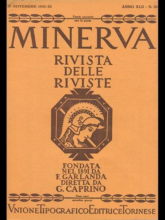 Minerva. Rivista delle riviste n. 22/30novembre 1932 - copertina