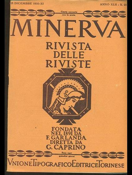 Minerva. Rivista delle riviste n. 23/15dicembre 1932 - copertina