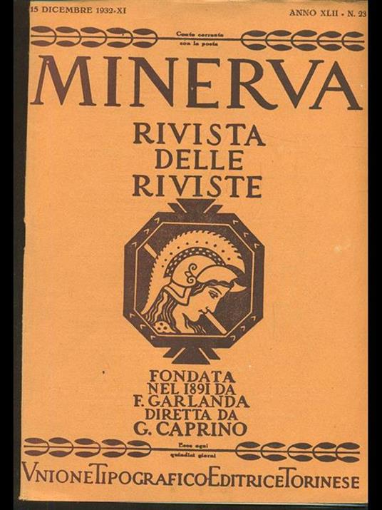 Minerva. Rivista delle riviste n. 23/15dicembre 1932 - copertina